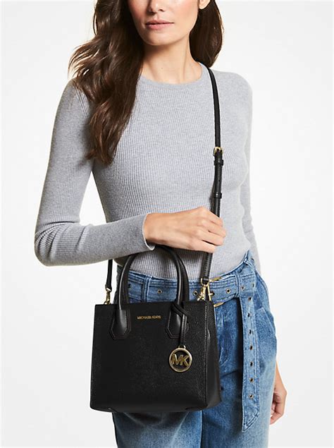 michael kors pebbled leather hamilton large crossbody|Michael Kors mercer leather bag.